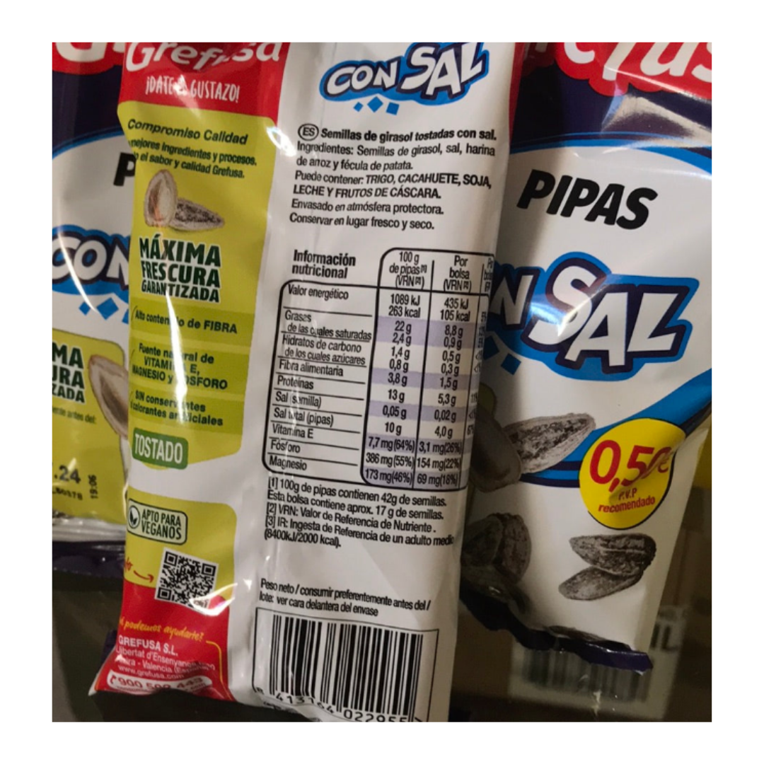 Grefusa pipas con sal agredida